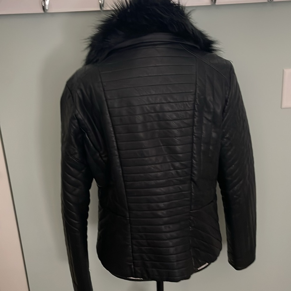 Guess Asymmetrical Moto Style Jacket Sz L - Picture 6 of 10